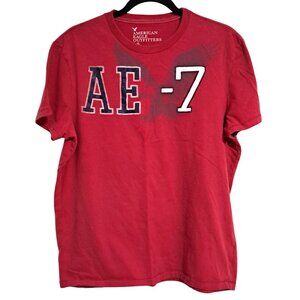 American Eagle Outfitters Red AE-7 Graphic Tee Shirt Size L/G Cotton